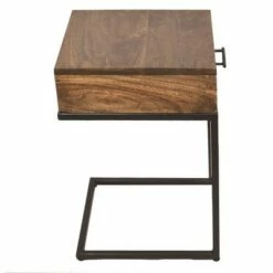 Mango Wood Side Table with Drawer and Cantilever Iron Base Brown/Black - The Urban Port 14 Mango Wood Side Table with Drawer and Cantilever Iron Base Brown/Black - The Urban Port -Side Tables Sales unnamed file 7119