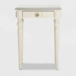Amos Side Table with Drawer Cream/Gray - ClickDecor -Side Tables Sales unnamed file 7139
