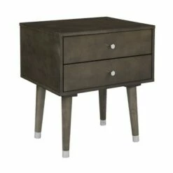 2 Drawer Cupertino Side Table Gray - OSP Home Furnishings