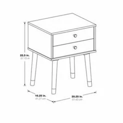 2 Drawer Cupertino Side Table Gray - OSP Home Furnishings -Side Tables Sales unnamed file 7193