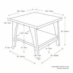Hollywood Side Table with Lower Shelf Dark Gray - CorLiving -Side Tables Sales unnamed file 7216