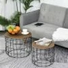 HomCom 2pc Retro Industrial Style Side End Table Set -Side Tables Sales unnamed file 723