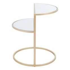 Tulane Side Table Mirror/Gold - ZM Home