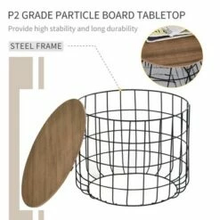 HomCom 2pc Retro Industrial Style Side End Table Set -Side Tables Sales unnamed file 725