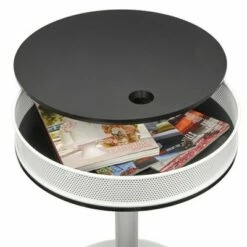 Sloane Retro Round Storage Top Side Table Black/White - Buylateral -Side Tables Sales unnamed file 7254