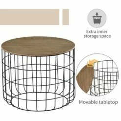 HomCom 2pc Retro Industrial Style Side End Table Set -Side Tables Sales unnamed file 727