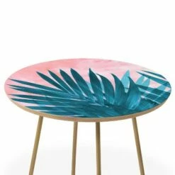 Emanuela Carratoni Palms Side Table with Gold Aston Legs - Deny Designs -Side Tables Sales unnamed file 7288