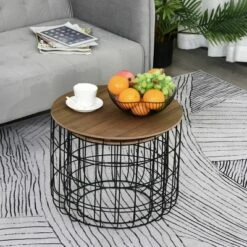 HomCom 2pc Retro Industrial Style Side End Table Set -Side Tables Sales unnamed file 730