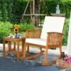 Costway 2PCS Acacia Wood Patio Rocking Chair Set Cushioned Coffee Table -Side Tables Sales unnamed file 732