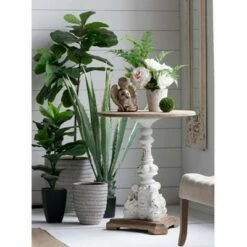 A&B Home Round Side Table Antique White/Natural - A&B Home -Side Tables Sales unnamed file 7323