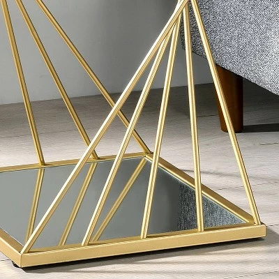 Rathlin Glass Top Side Table with Glass Top Gold - miBasics 4 Rathlin Glass Top Side Table with Glass Top Gold - miBasics - Image 2