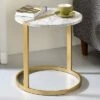 Aldergrove Round Side Table Gold/White - miBasics -Side Tables Sales unnamed file 7339