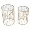Set of 2 Riley Side Tables Clear/Gold - ZM Home