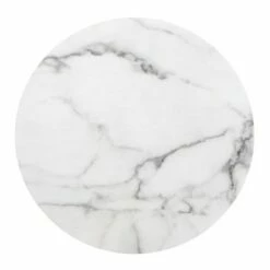 Modern Round Faux Marble Side Table - Stone, Brushed Stainless Steel - Zm Home -Side Tables Sales unnamed file 7351