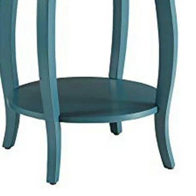 Elegant Side Table Teal Blue - Benzara 4 Elegant Side Table Teal Blue - Benzara - Image 2