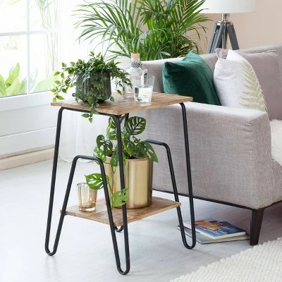 Cooper Industrial Side Table Brown - ClickDecor 3 Cooper Industrial Side Table Brown - ClickDecor