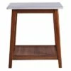 Kingston Side Table with Faux Marble Top Solid Wood Leg Walnut - Teamson Home 1 Kingston Side Table with Faux Marble Top Solid Wood Leg Walnut - Teamson Home -Side Tables Sales unnamed file 7397