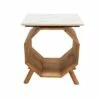 Wood/Marble Hexagon Side Table Brown - Sagebrook Home -Side Tables Sales unnamed file 7428