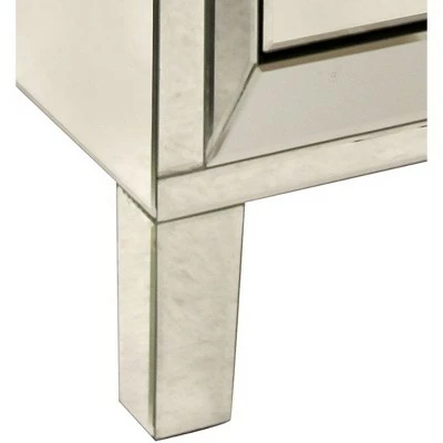 Mirrored 3 Drawer Side Table Silver - Stylecraft 4 Mirrored 3 Drawer Side Table Silver - Stylecraft - Image 2