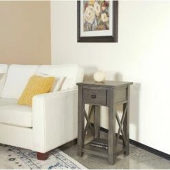 Hillsboro Side Table Gray Wash - OSP Home Furnishings -Side Tables Sales unnamed file 7437