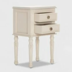 Richards Side Table with 2 Drawers White - Finch