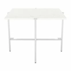 Tulare Side Table White/Silver - ZM Home