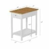 Hastings Home Narrow Side Table With Drawer and Storage Shelf - White/Honey Oak -Side Tables Sales unnamed file 7519