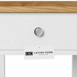 Hastings Home Narrow Side Table With Drawer and Storage Shelf - White/Honey Oak -Side Tables Sales unnamed file 7522