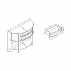 Julie Curved 2 Drawer Side Table Brown - HOMES: Inside + Out -Side Tables Sales unnamed file 7527