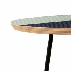Round Colour Poems Color Block Lines Side Table - Deny Designs Green/gold -Side Tables Sales unnamed file 7557