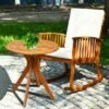 Costway 2PCS Patio Rocking Chair Set Round Table Solid Wood Cushioned Sofa Garden Deck -Side Tables Sales unnamed file 756