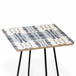 Square Jacqueline Maldonado Paradigm Gray Side Table - Deny Designs Blue/gold