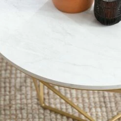 Geometric Glam Nesting Coffee Tables - Saracina Home White Marble/gold -Side Tables Sales unnamed file 76