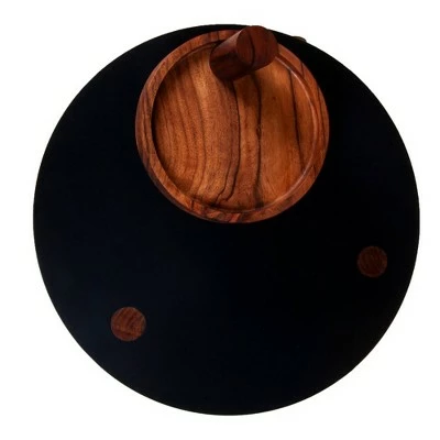 Round Metal Top Side Table with Rotatable Tray and Tripod Legs Brown/Black - The Urban Port 4 Round Metal Top Side Table with Rotatable Tray and Tripod Legs Brown/Black - The Urban Port - Image 2