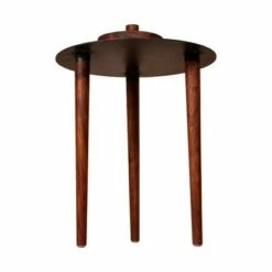 Round Metal Top Side Table with Rotatable Tray and Tripod Legs Brown/Black - The Urban Port 12 Round Metal Top Side Table with Rotatable Tray and Tripod Legs Brown/Black - The Urban Port -Side Tables Sales unnamed file 7602