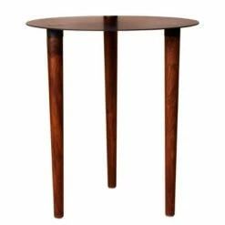 Round Metal Top Side Table with Rotatable Tray and Tripod Legs Brown/Black - The Urban Port 13 Round Metal Top Side Table with Rotatable Tray and Tripod Legs Brown/Black - The Urban Port -Side Tables Sales unnamed file 7603