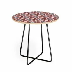 Round Schatzi Brown Merri Diamond Dusty Side Table - Deny Designs Purple/gold -Side Tables Sales unnamed file 7611