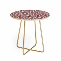 Round Schatzi Brown Merri Diamond Dusty Side Table - Deny Designs Purple/gold -Side Tables Sales unnamed file 7612