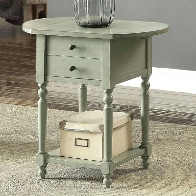 Amaxa Double Drawer Side Table - HOMES: Inside + Out Antique Teal 3 Amaxa Double Drawer Side Table - HOMES: Inside + Out Antique Teal
