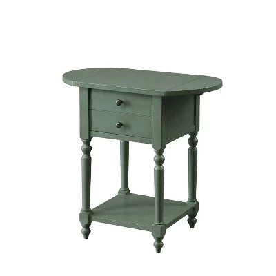 Amaxa Double Drawer Side Table - HOMES: Inside + Out Antique Teal 9 Amaxa Double Drawer Side Table - HOMES: Inside + Out Antique Teal - Image 7