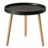 Fabulaxe Modern Plastic Round Side Table Accent Coffee Table with Beech Wood Legs 1 Fabulaxe Modern Plastic Round Side Table Accent Coffee Table with Beech Wood Legs -Side Tables Sales unnamed file 7644