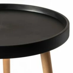 Fabulaxe Modern Plastic Round Side Table Accent Coffee Table with Beech Wood Legs 11 Fabulaxe Modern Plastic Round Side Table Accent Coffee Table with Beech Wood Legs -Side Tables Sales unnamed file 7645
