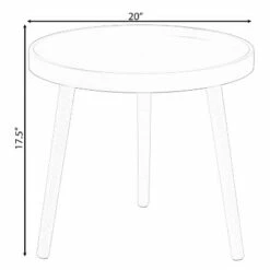 Fabulaxe Modern Plastic Round Side Table Accent Coffee Table with Beech Wood Legs 15 Fabulaxe Modern Plastic Round Side Table Accent Coffee Table with Beech Wood Legs -Side Tables Sales unnamed file 7649