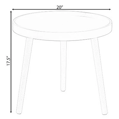 Fabulaxe Modern Plastic Round Side Table Accent Coffee Table with Beech Wood Legs 8 Fabulaxe Modern Plastic Round Side Table Accent Coffee Table with Beech Wood Legs - Image 6