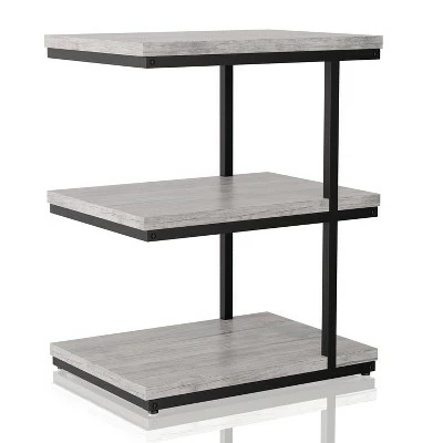 Comrie 3 Shelf Side Table - miBasics Matte Black/light Gray 3 Comrie 3 Shelf Side Table - miBasics Matte Black/light Gray
