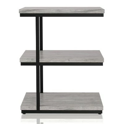 Comrie 3 Shelf Side Table - miBasics Matte Black/light Gray 4 Comrie 3 Shelf Side Table - miBasics Matte Black/light Gray - Image 2
