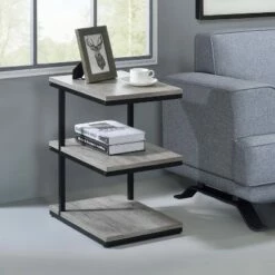 Comrie 3 Shelf Side Table - miBasics Matte Black/light Gray 11 Comrie 3 Shelf Side Table - miBasics Matte Black/light Gray -Side Tables Sales unnamed file 7669