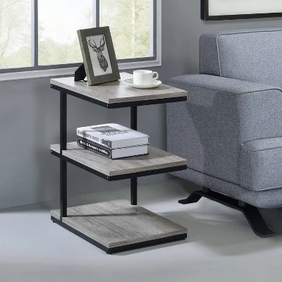 Comrie 3 Shelf Side Table - miBasics Matte Black/light Gray 5 Comrie 3 Shelf Side Table - miBasics Matte Black/light Gray - Image 3