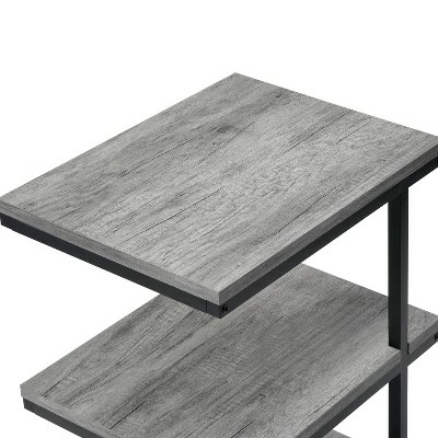 Comrie 3 Shelf Side Table - miBasics Matte Black/light Gray 6 Comrie 3 Shelf Side Table - miBasics Matte Black/light Gray - Image 4