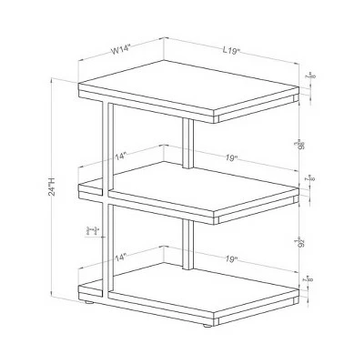 Comrie 3 Shelf Side Table - miBasics Matte Black/light Gray 7 Comrie 3 Shelf Side Table - miBasics Matte Black/light Gray - Image 5